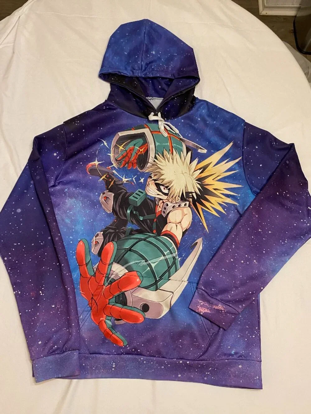 My Hero Academia Bakugo Galaxy Hoodie Mens 4XL Anime All Over Print Pullover